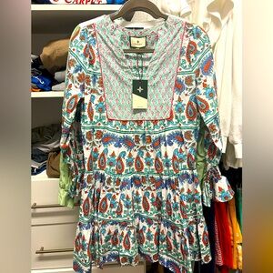 Tuckernuck - Teal Blockprint NWT size XS